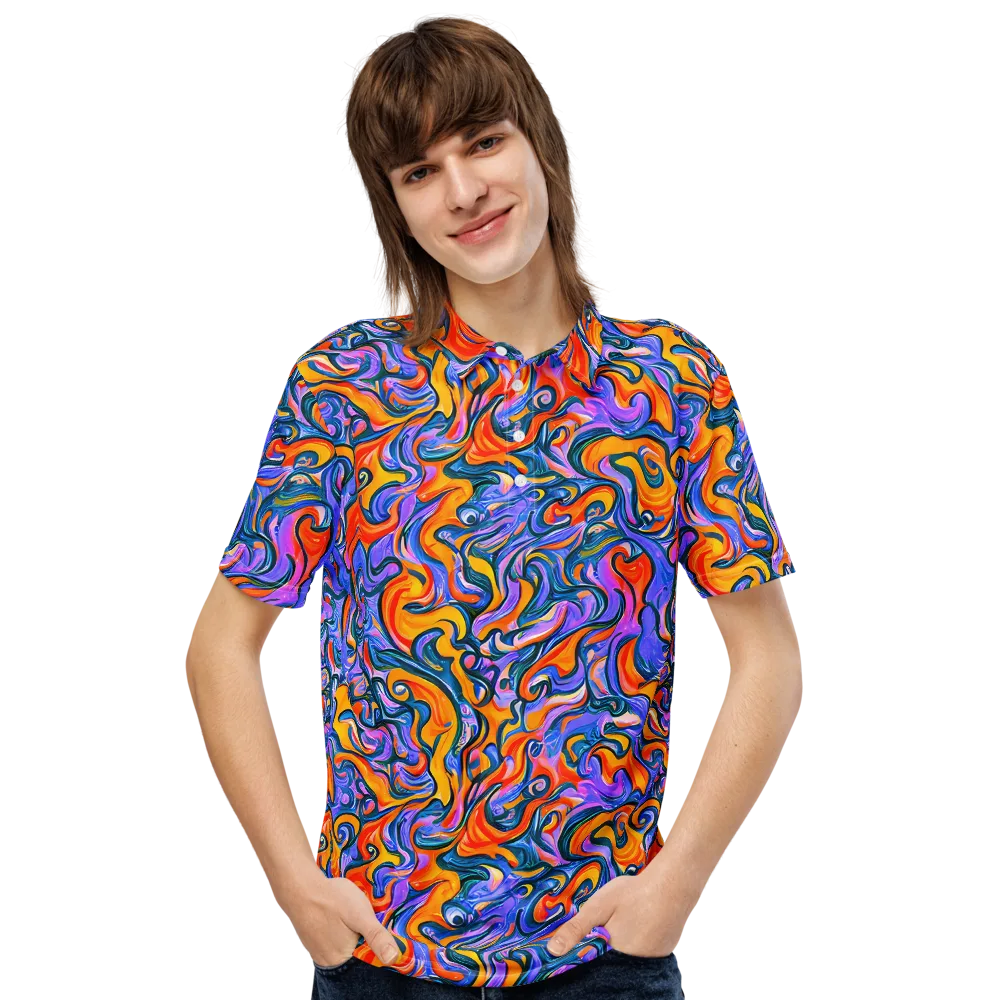 Kaleidoscopic Flux on Men's Slim Fit Polo Shirt — Front