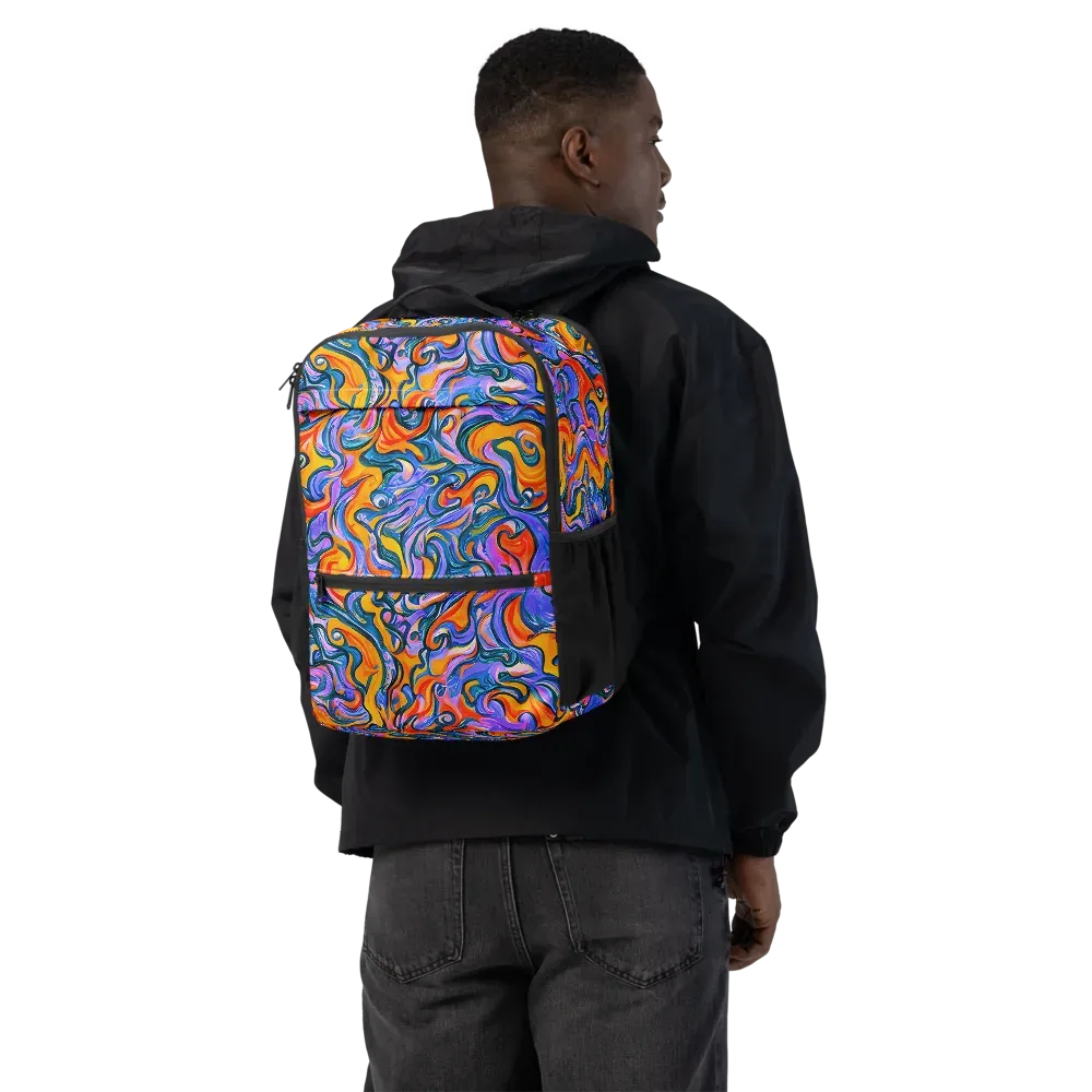 Kaleidoscopic Flux on Utility Backpack — Back