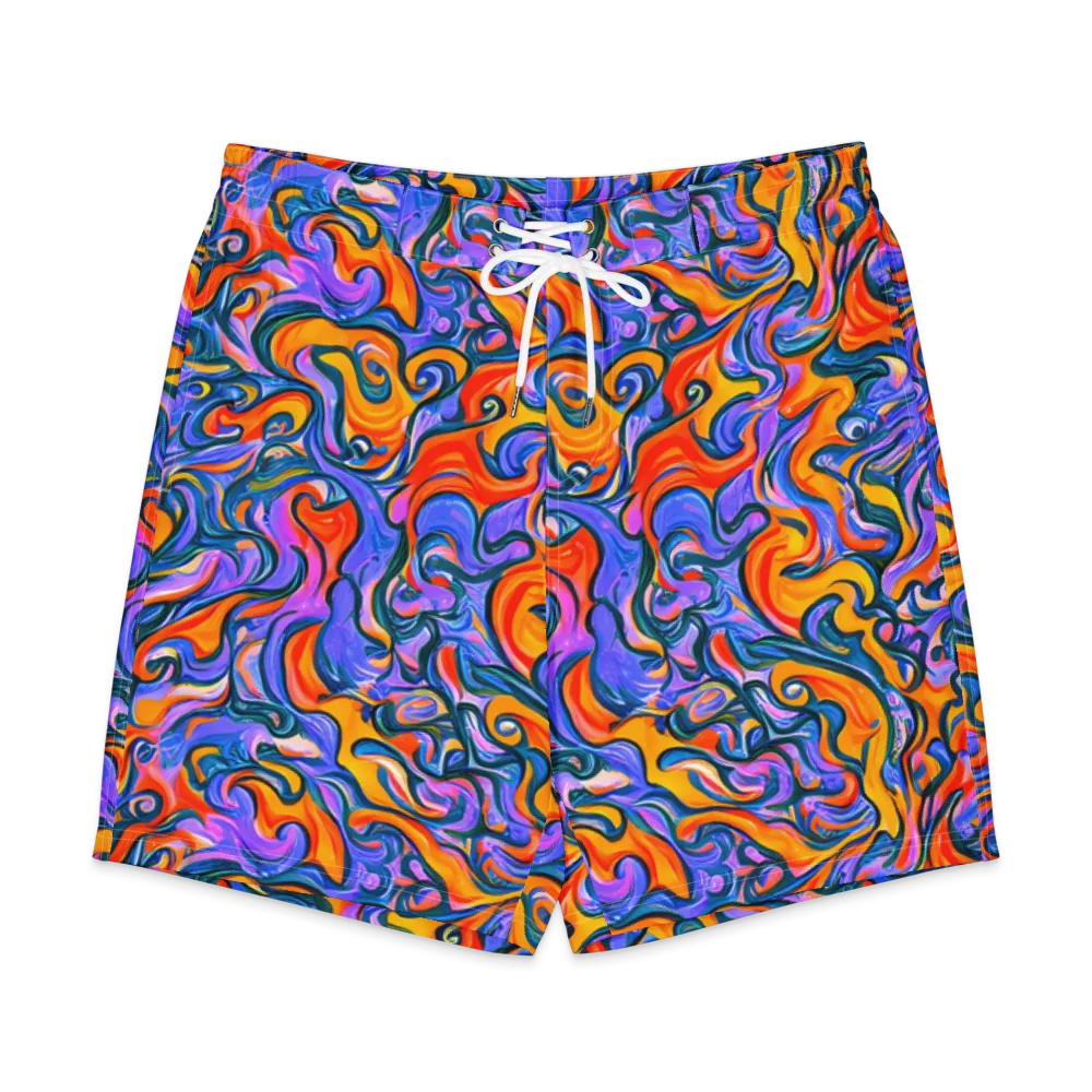 Kaleidoscopic Flux on Men's Board Shorts — Front
