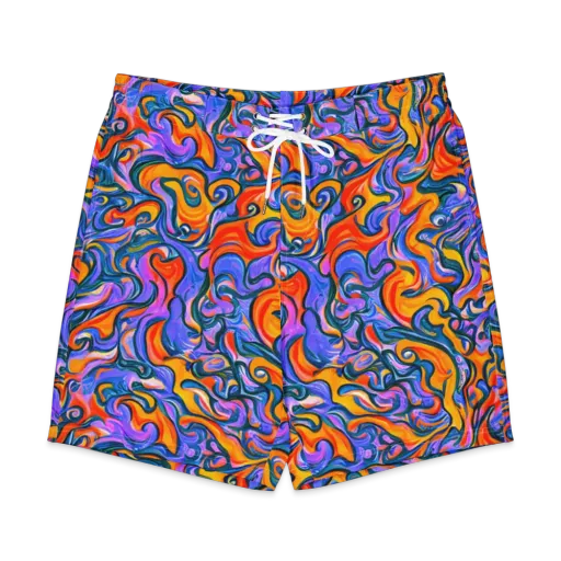 Kaleidoscopic Flux on a Men's Board Shorts