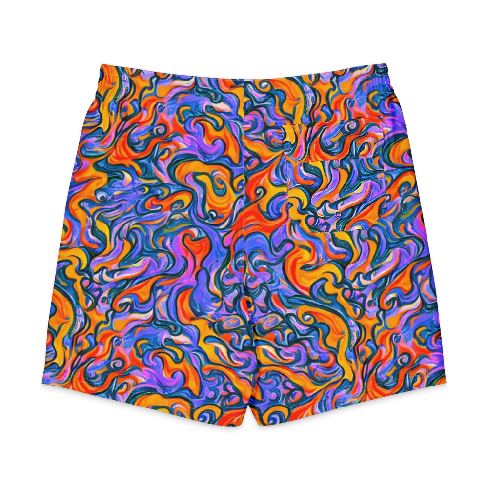 Kaleidoscopic Flux on Men's Board Shorts — Back