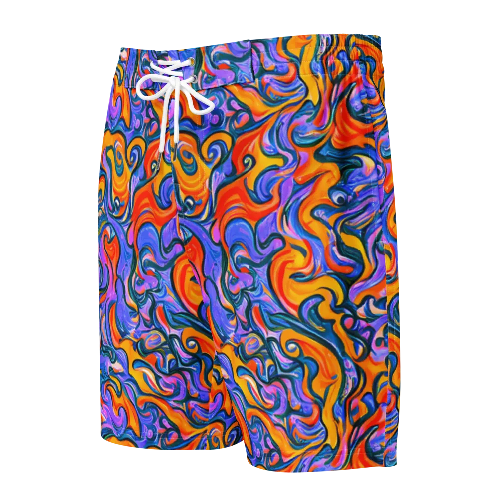 Kaleidoscopic Flux on Men's Board Shorts — Front
