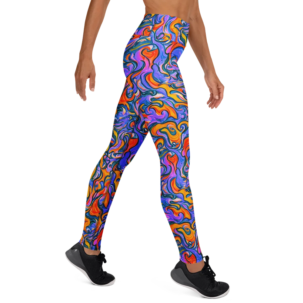 Kaleidoscopic Flux on Yoga Leggings — Right
