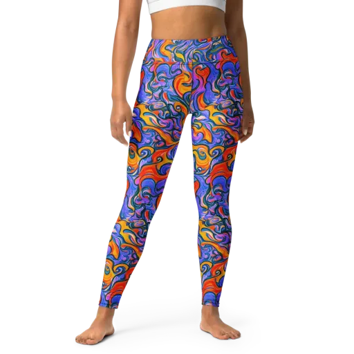 Kaleidoscopic Flux on a Yoga Leggings