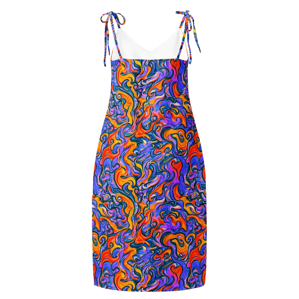 Kaleidoscopic Flux on Slip Dress — Back