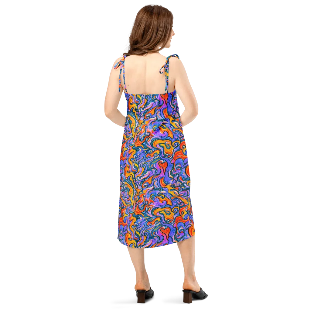 Kaleidoscopic Flux on Slip Dress — Back