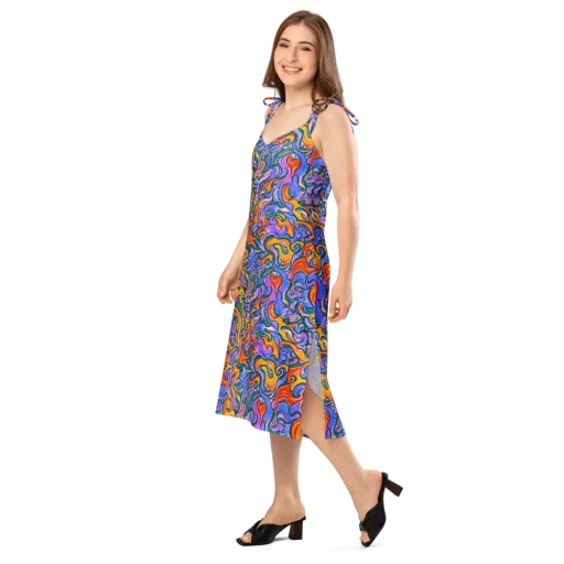 Kaleidoscopic Flux on a Slip Dress