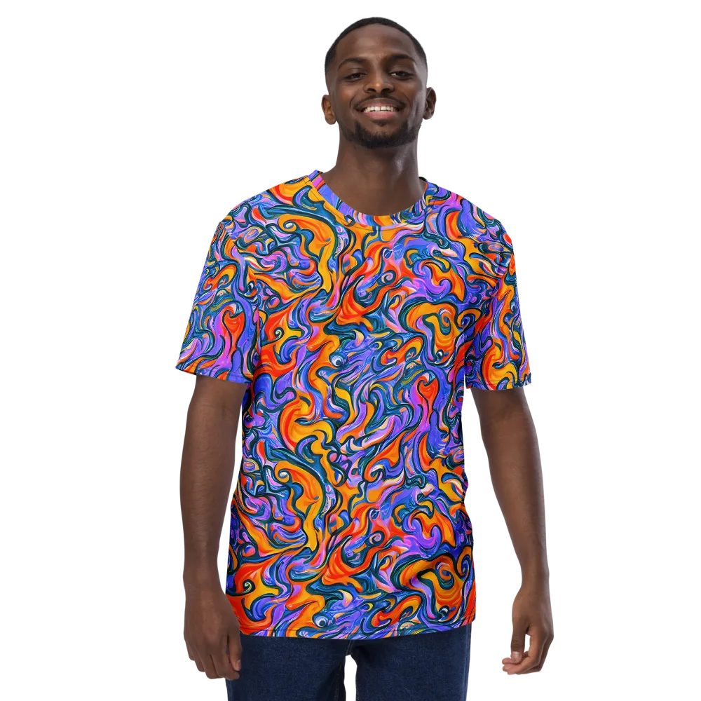 Kaleidoscopic Flux on Men's Crew Neck T-Shirt — Front