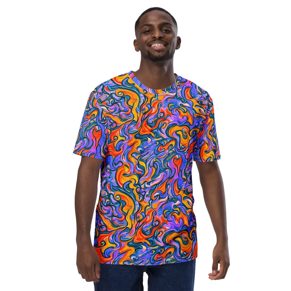 Kaleidoscopic Flux on Men's Crew Neck T-Shirt — Front