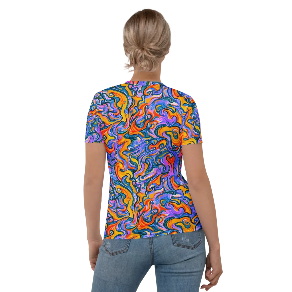 Kaleidoscopic Flux on Women's Crew Neck T-Shirt — Back