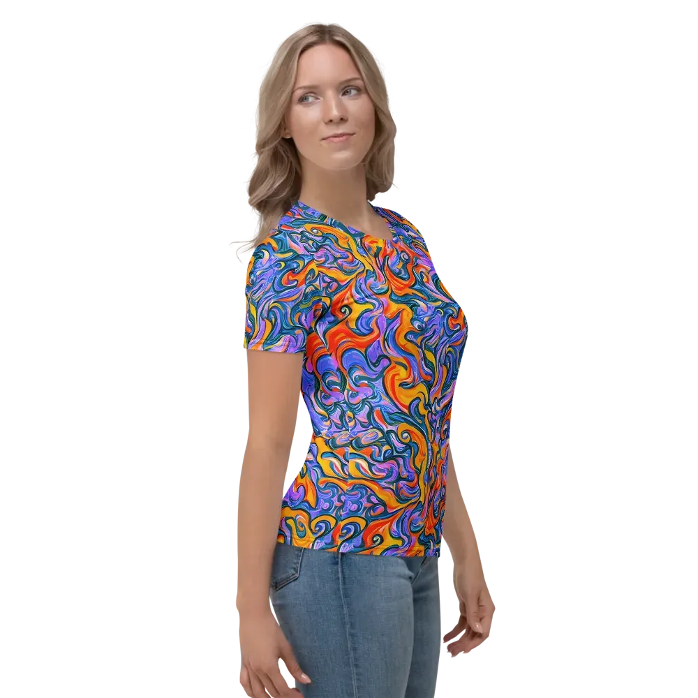 Kaleidoscopic Flux on Women's Crew Neck T-Shirt — Right