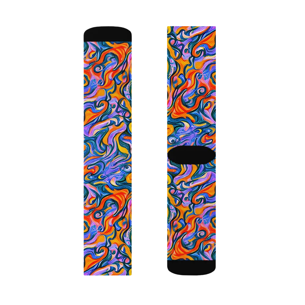Kaleidoscopic Flux on Socks — Left Sock
