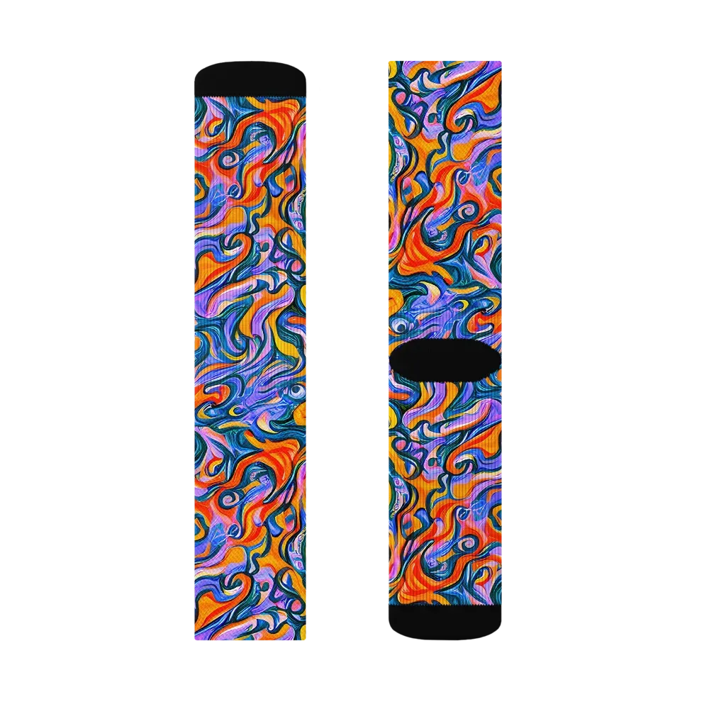 Kaleidoscopic Flux on Socks — Right Sock