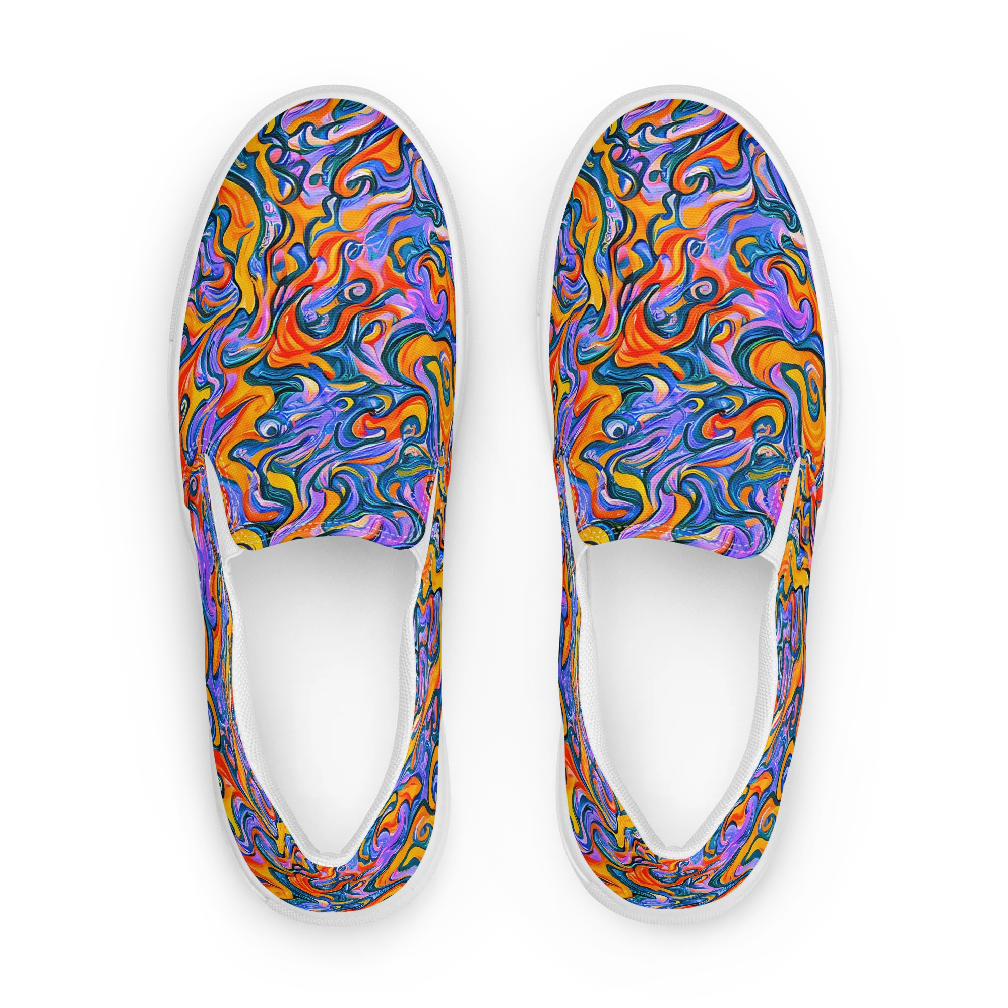Kaleidoscopic Flux on Women's Slip-On Canvas Shoes — Front