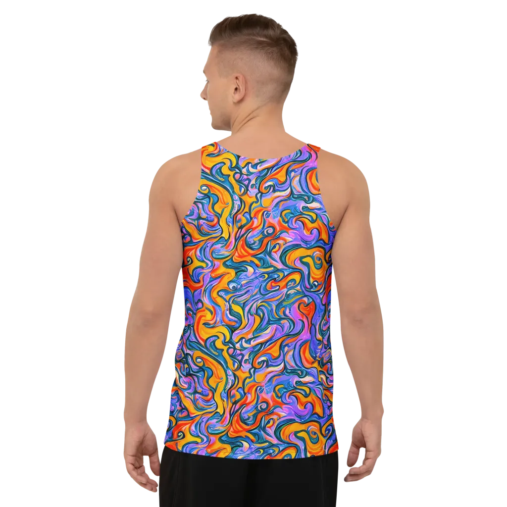 Kaleidoscopic Flux on Men's Tank Top — Back