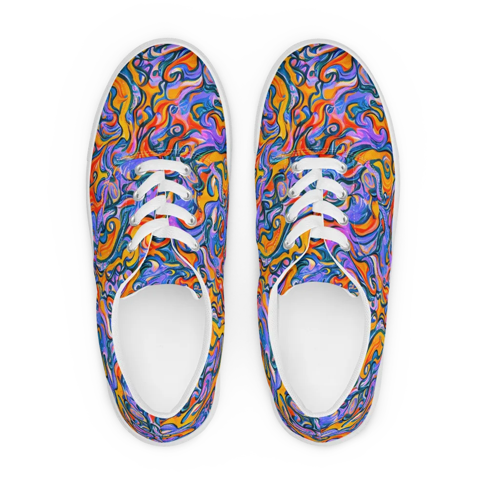 Kaleidoscopic Flux on Men's Lace-Up Canvas Shoes — Front