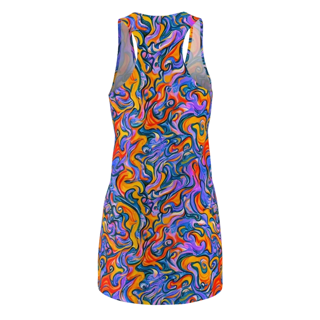 Kaleidoscopic Flux on Racerback Dress — Back