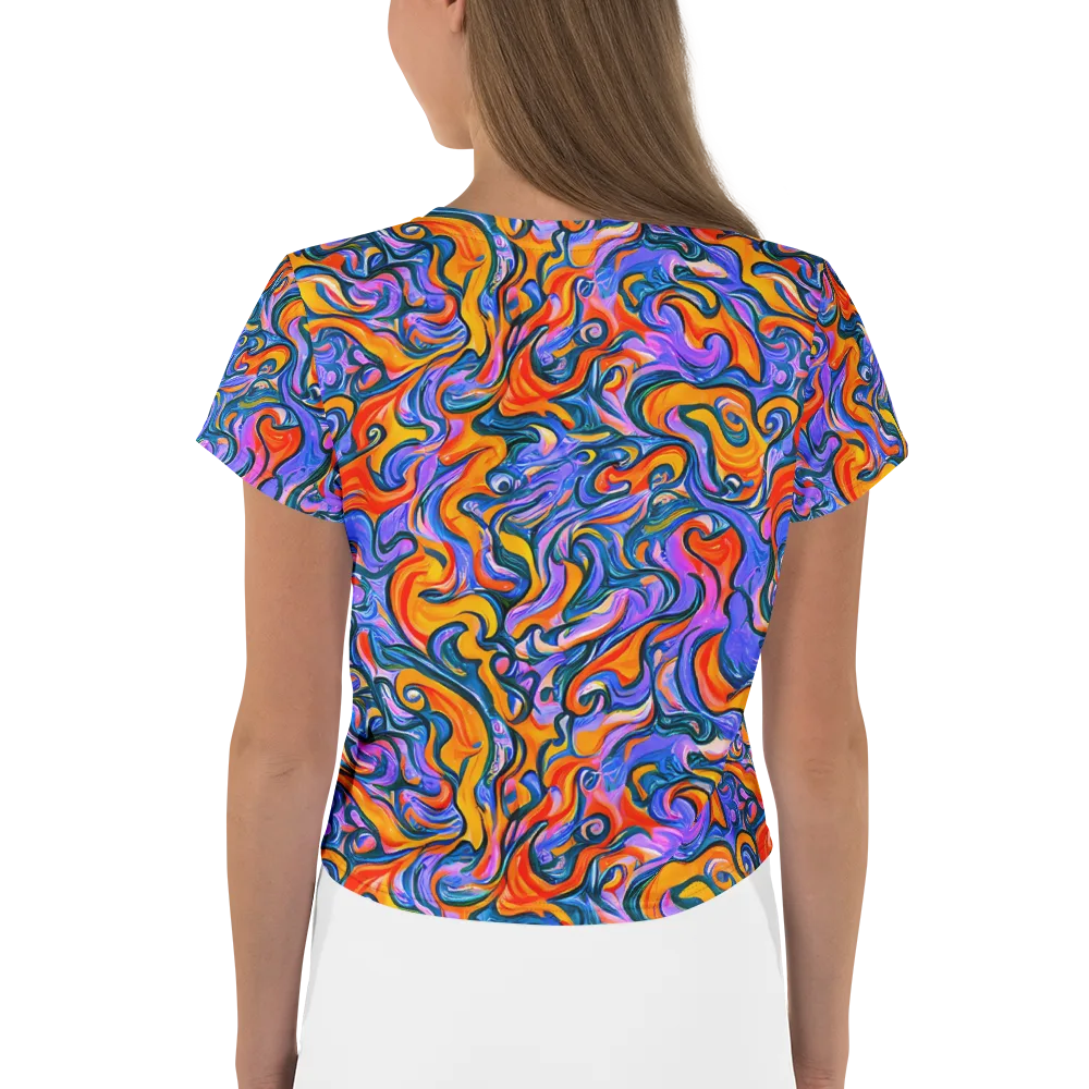 Kaleidoscopic Flux on Crop Tee — Back