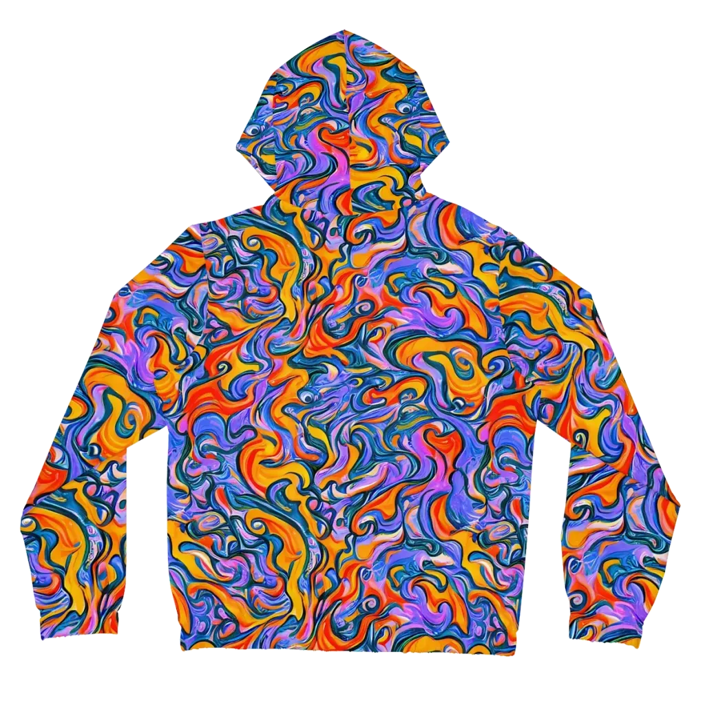 Kaleidoscopic Flux on Women's Full-Zip Hoodie — Back