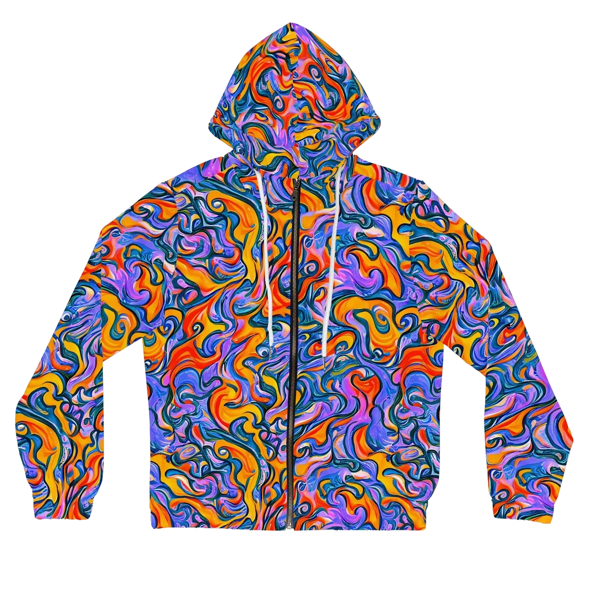 Kaleidoscopic Flux on Women's Full-Zip Hoodie — Front