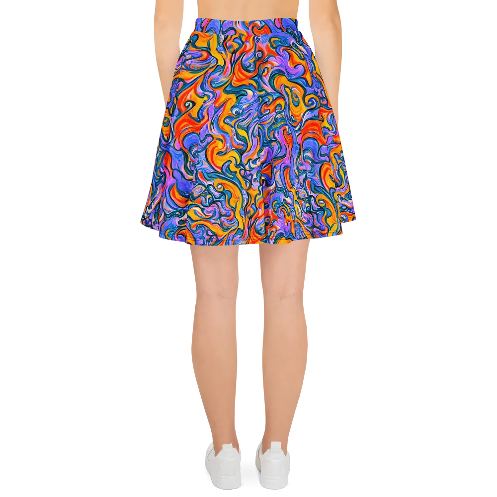 Kaleidoscopic Flux on Skater Skirt — Back
