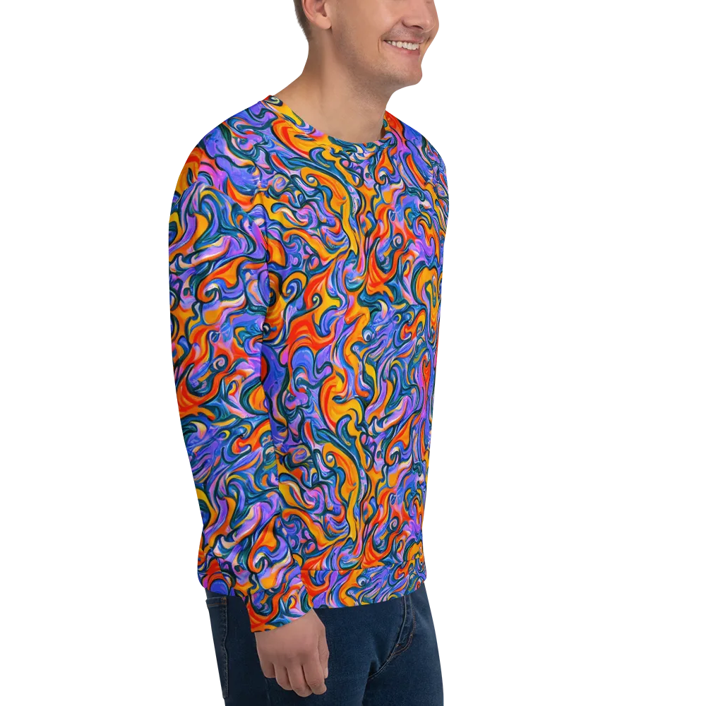 Kaleidoscopic Flux on Sweatshirt — Right Front
