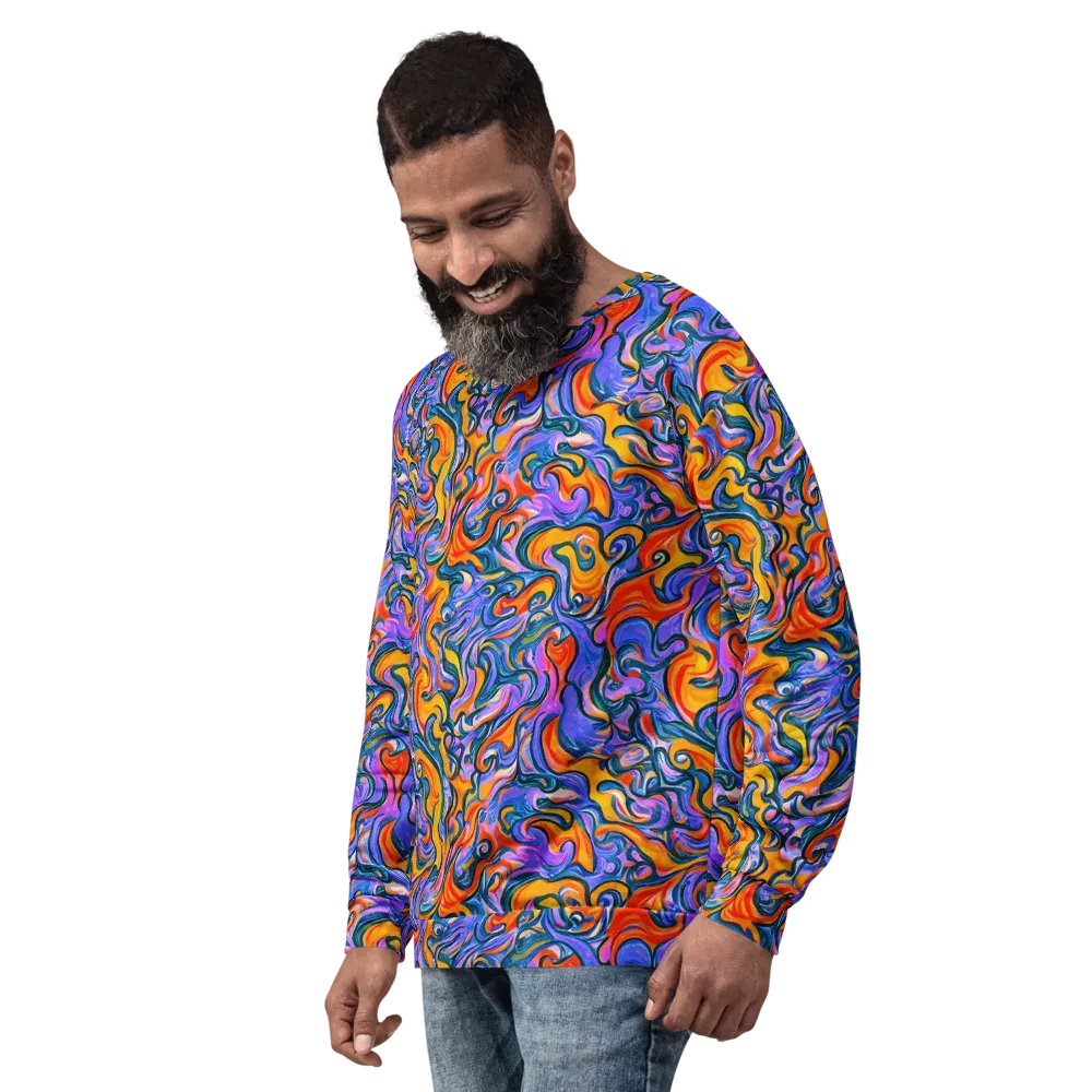 Kaleidoscopic Flux on Sweatshirt — Left Front