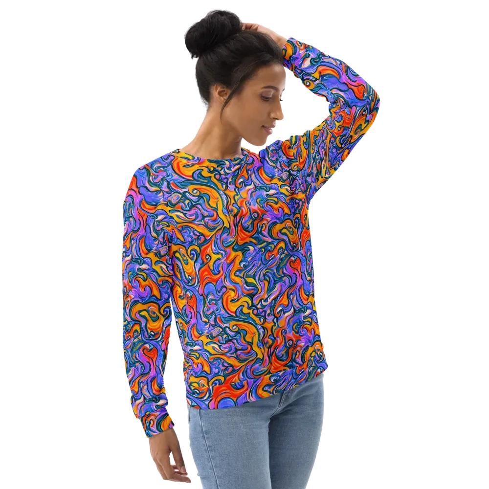 Kaleidoscopic Flux on Sweatshirt — Right Front
