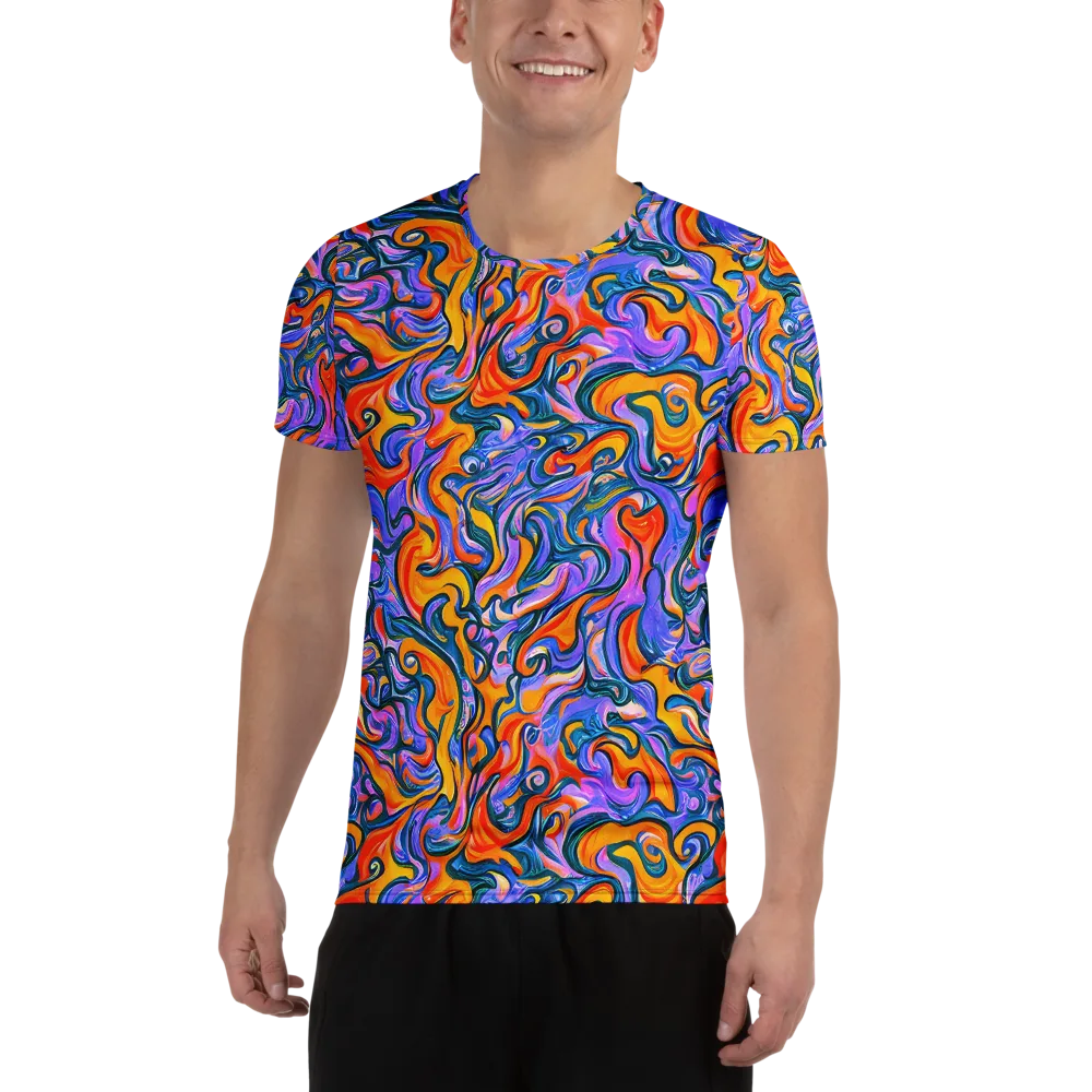 Kaleidoscopic Flux on Men's Athletic T-Shirt — Front