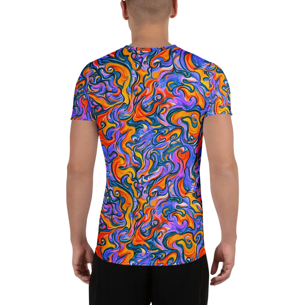 Kaleidoscopic Flux on Men's Athletic T-Shirt — Back