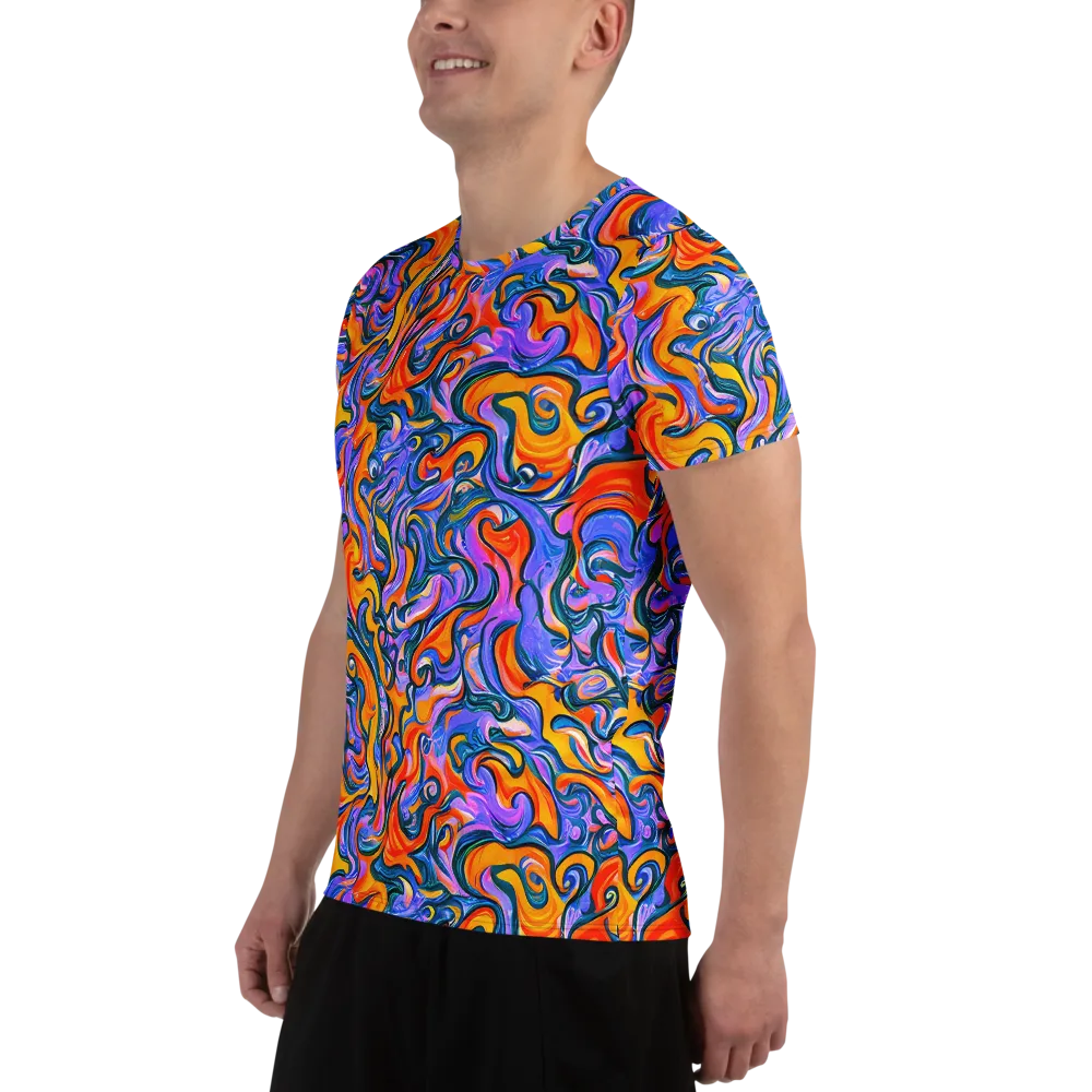 Kaleidoscopic Flux on Men's Athletic T-Shirt — Left