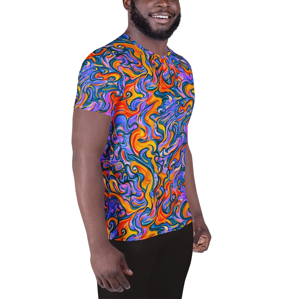 Kaleidoscopic Flux on Men's Athletic T-Shirt — Right