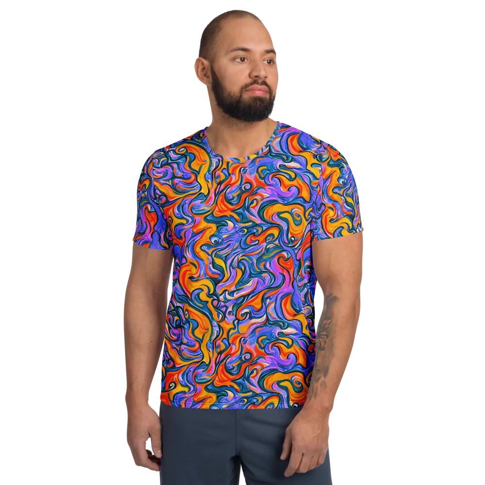 Kaleidoscopic Flux on Men's Athletic T-Shirt — Front