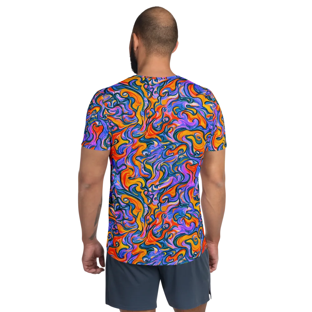 Kaleidoscopic Flux on Men's Athletic T-Shirt — Back