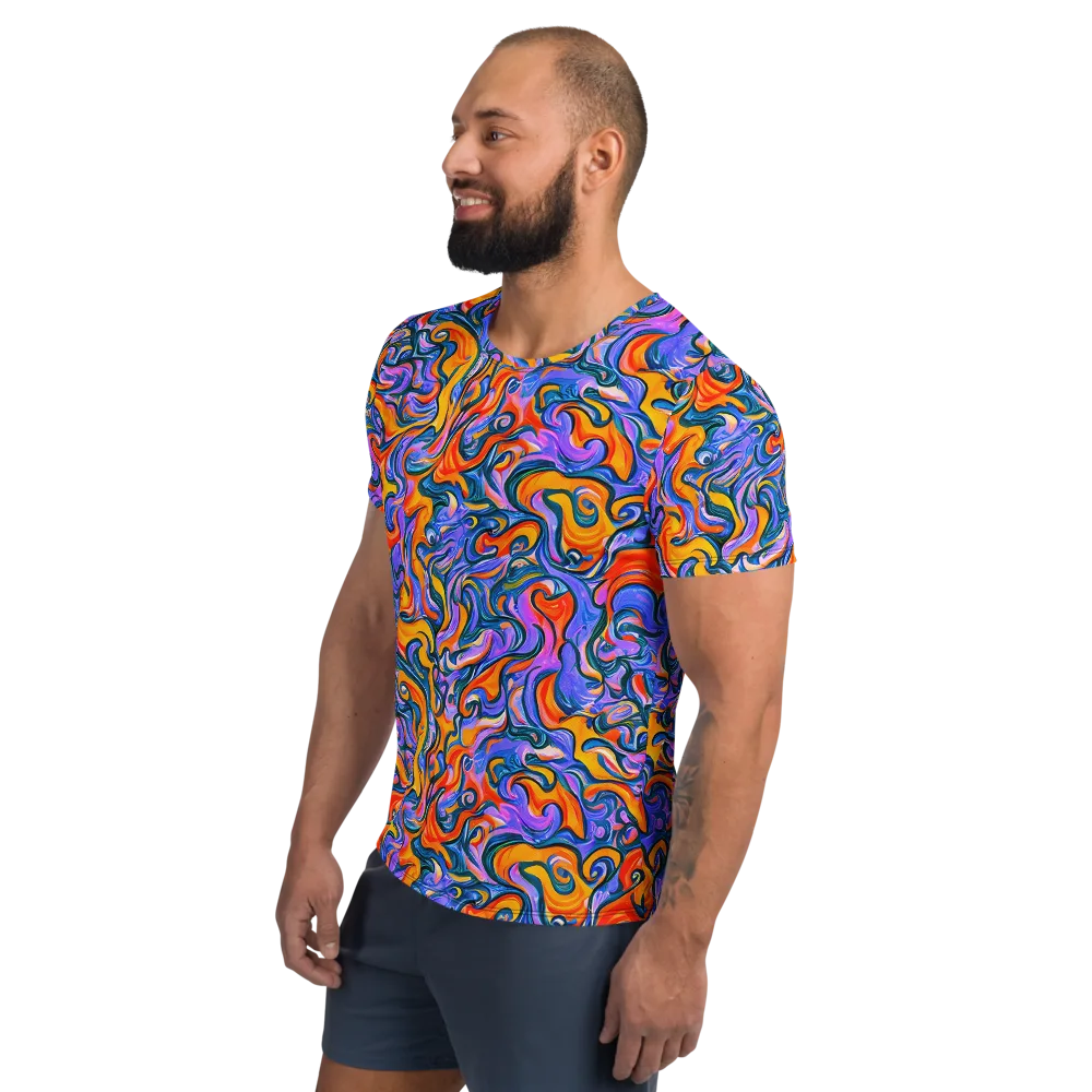 Kaleidoscopic Flux on Men's Athletic T-Shirt — Left