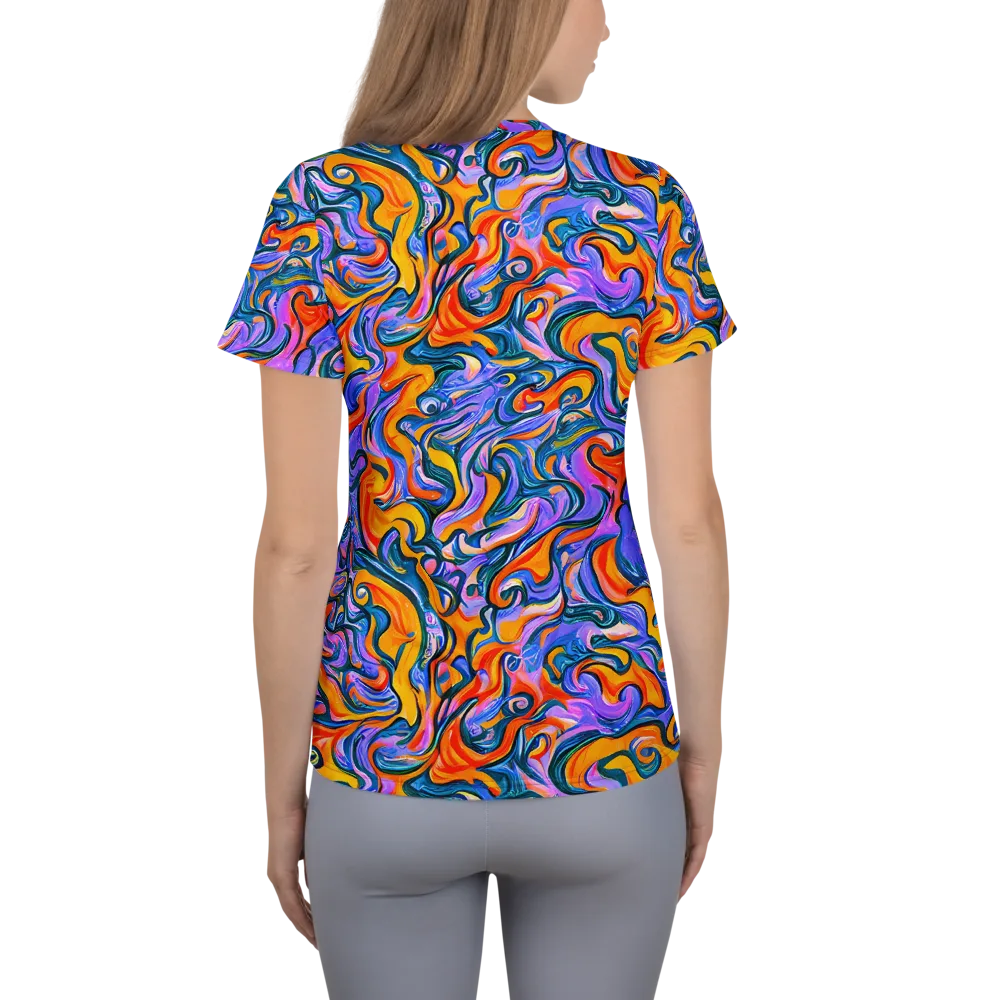 Kaleidoscopic Flux on Women's Athletic T-Shirt — Back