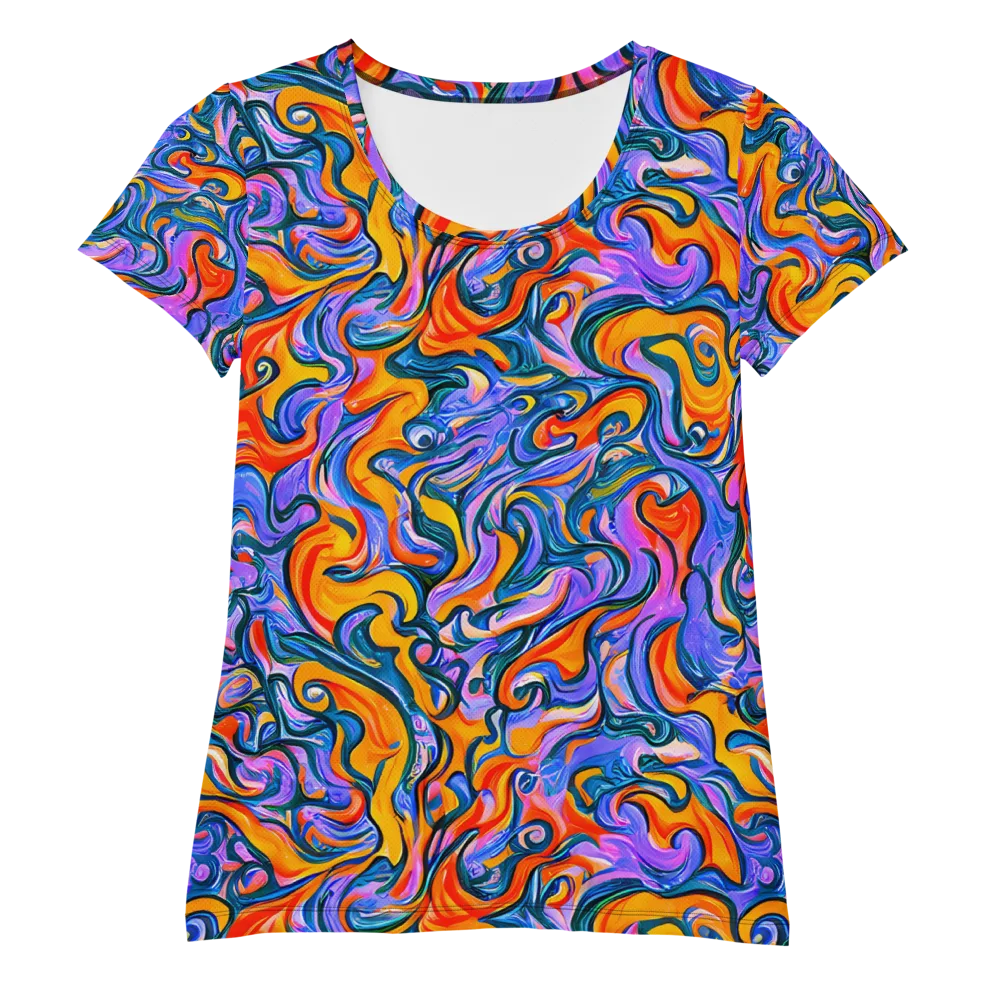 Kaleidoscopic Flux on Women's Athletic T-Shirt — Front
