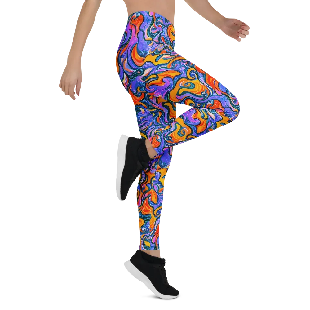 Kaleidoscopic Flux on Leggings — Right