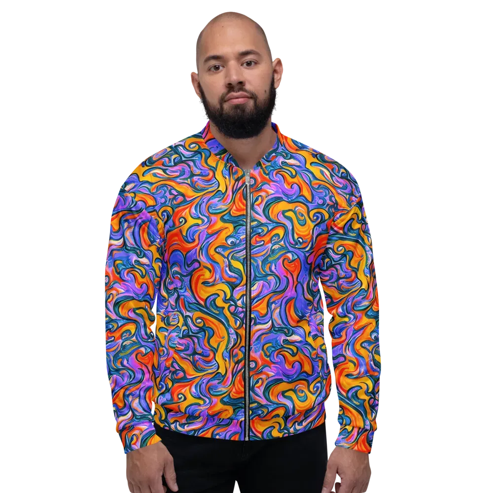 Kaleidoscopic Flux on Bomber Jacket — Front