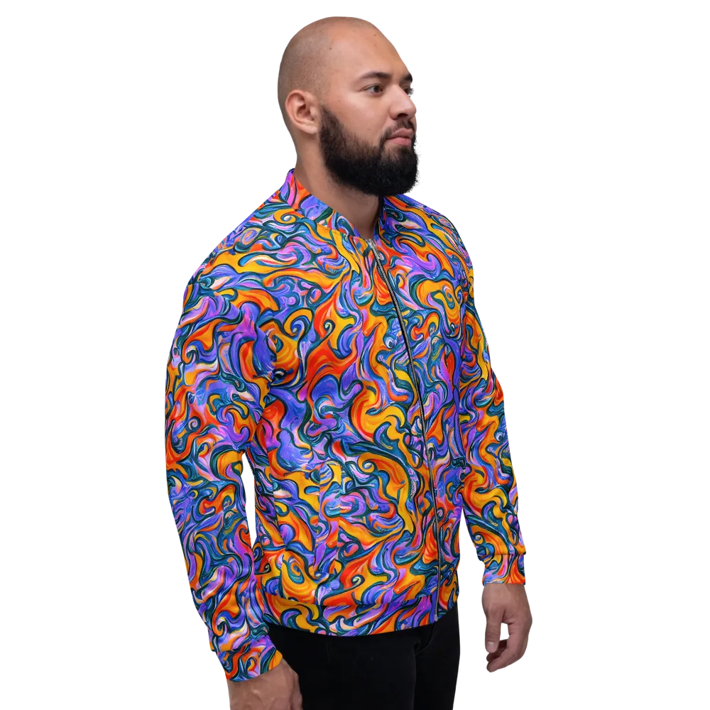 Kaleidoscopic Flux on Bomber Jacket — Right