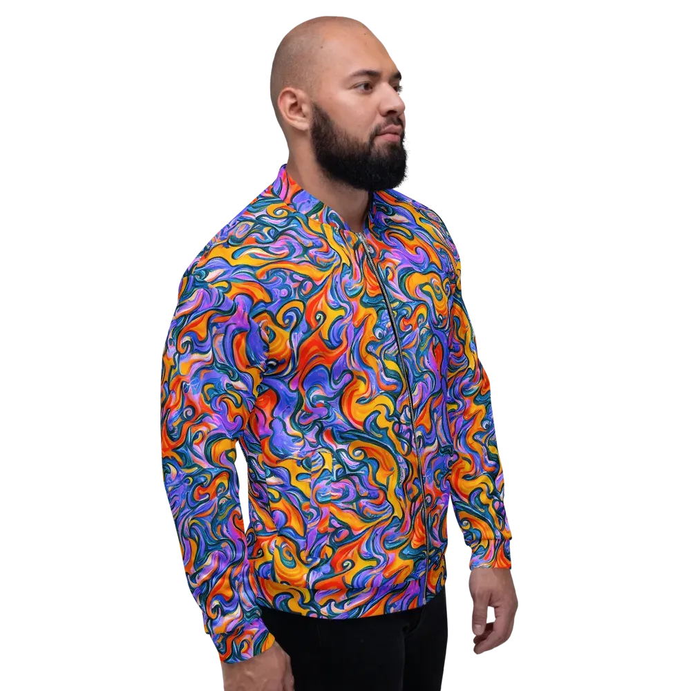 Kaleidoscopic Flux on Bomber Jacket — Right