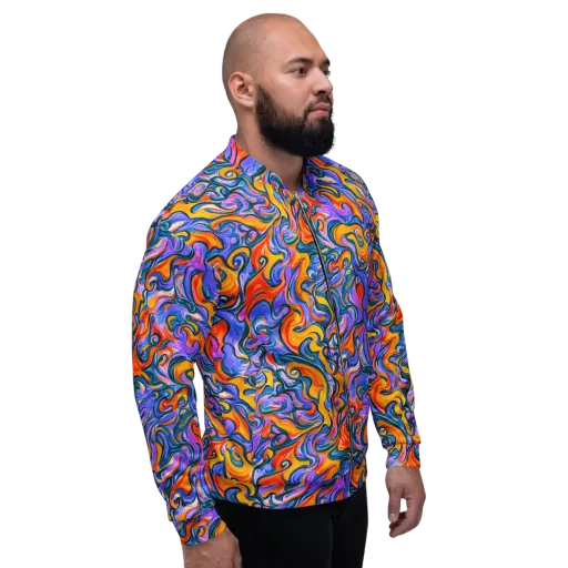 Kaleidoscopic Flux on a Bomber Jacket