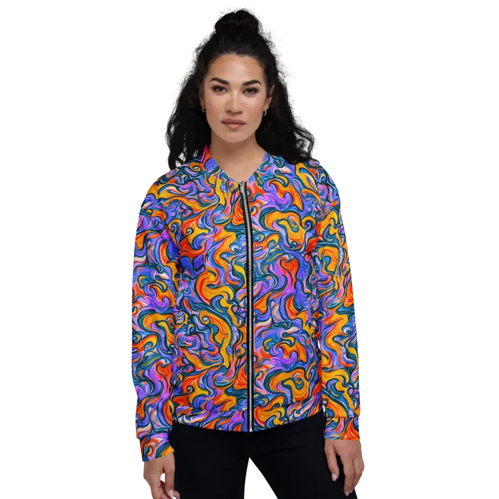 Kaleidoscopic Flux on Bomber Jacket — Front