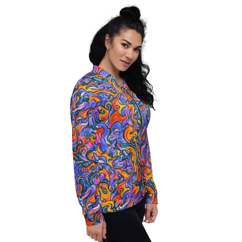 Kaleidoscopic Flux on Bomber Jacket — Right
