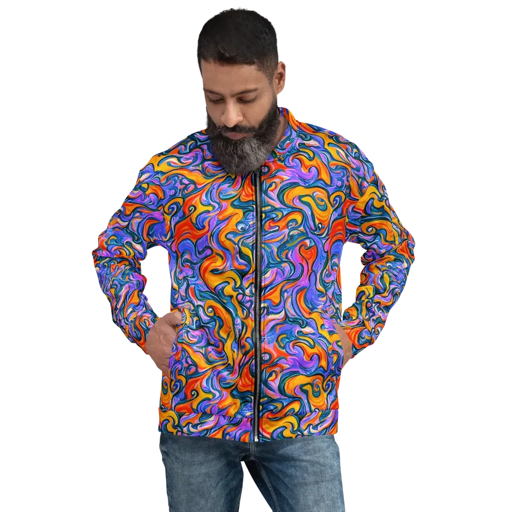 Kaleidoscopic Flux on Bomber Jacket — Front