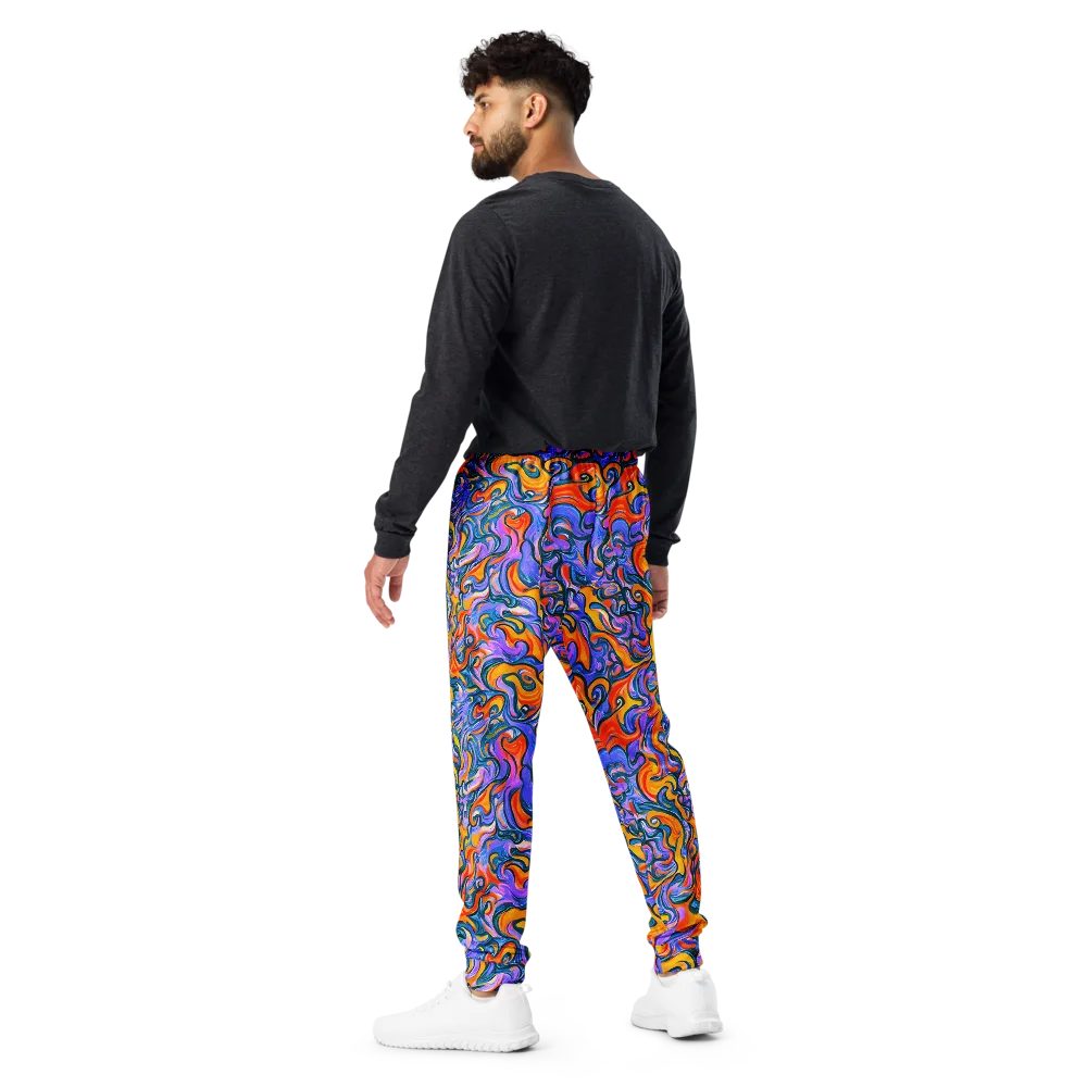 Kaleidoscopic Flux on Men's Joggers — Back