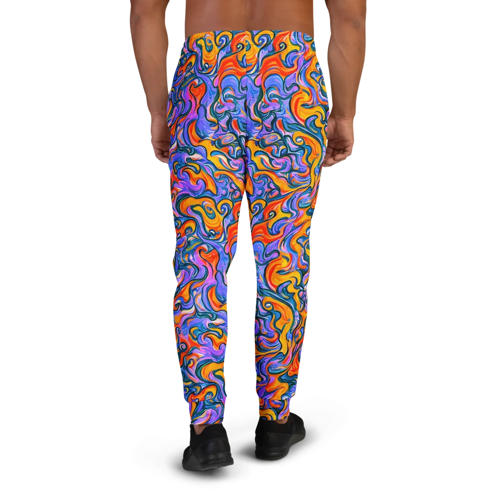 Kaleidoscopic Flux on Men's Joggers — Back