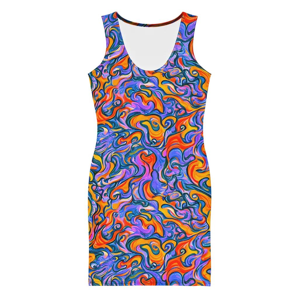 Kaleidoscopic Flux on Bodycon Dress — Front