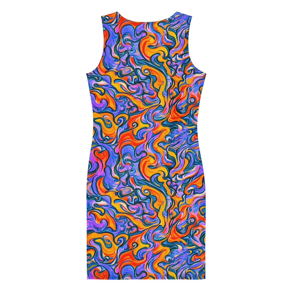 Kaleidoscopic Flux on Bodycon Dress — Back