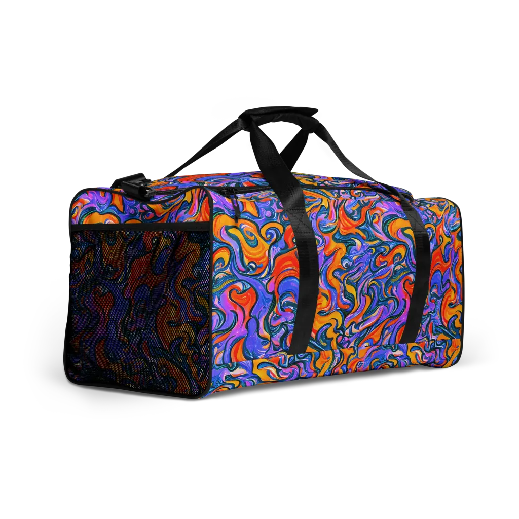 Kaleidoscopic Flux on Duffle Bag — Right Front